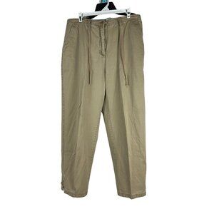 Christopher Banks Casual Khaki Pants Women Size 16 Drawstrings Relaxed Fit